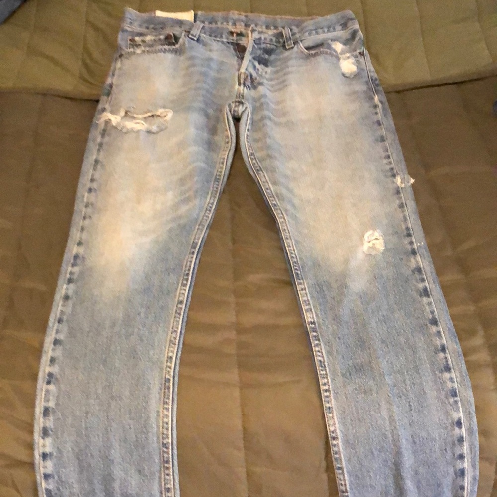 Hollister Blue Skinny Jeans Distressed Vintage